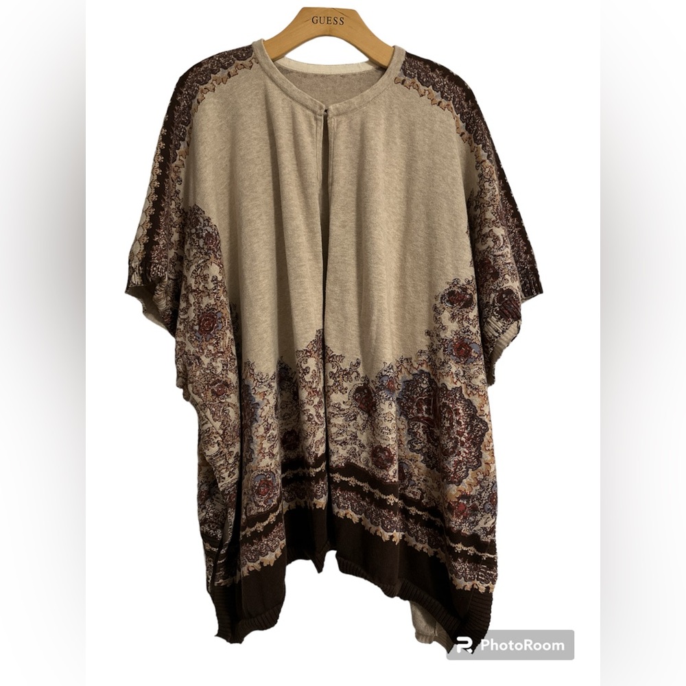 Poncho, Paisley print, up to 3x